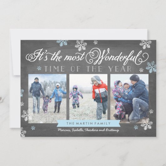 最モダンも素晴らしいタイムホリデーカルクボード シーズンカード (正面)