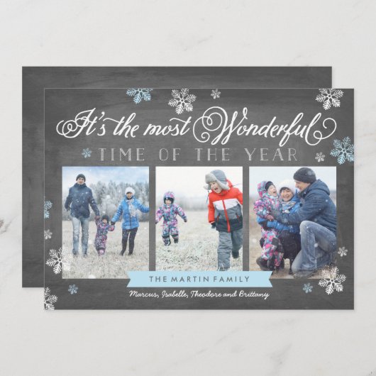 最モダンも素晴らしいタイムホリデーカルクボード シーズンカード (正面/裏面)