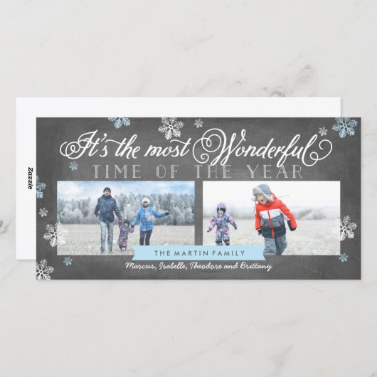 最モダンも素晴らしいタイムホリデーカルクボード シーズンカード (正面/裏面)