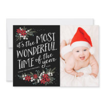 最モダンも素晴らしいホリデーグリーティングスフォトカード