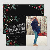 最モダンも素晴らしいホリデーグリーティングスフォトカード シーズンカード (正面/裏面)