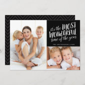 最モダンも素晴らしい休日2枚の写真カード シーズンカード (正面/裏面)