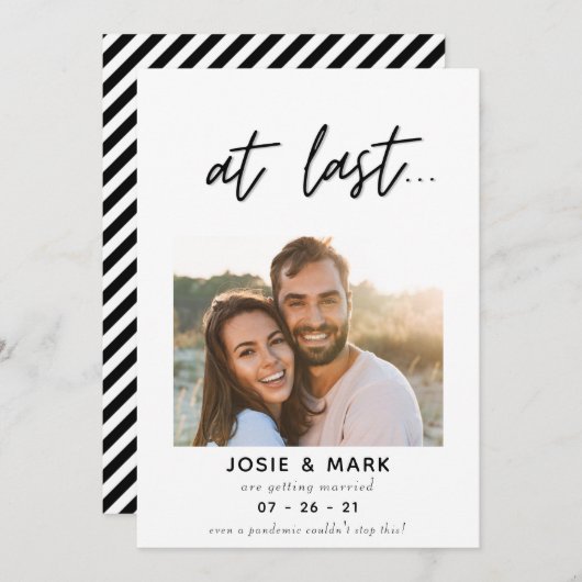 最モダン後に写真を撮って日付を保存する上品な脚本 セーブザデート (正面/裏面)