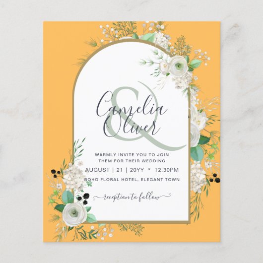 最低の予算ホワイトローゼウディングカンスアーチ チラシ (正面)