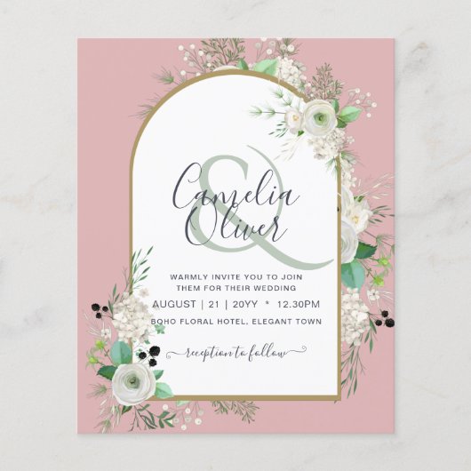 最低の予算ホワイトローゼウディングカンスアーチ チラシ (正面)