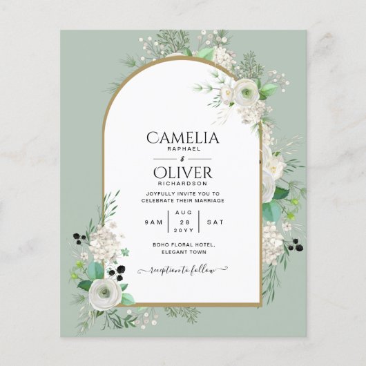 最低の予算ホワイトローゼウディングカンスアーチ チラシ (正面)