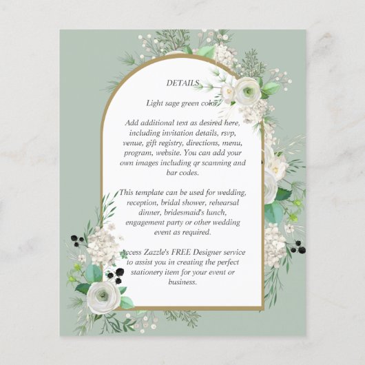 最低の予算ホワイトローゼウディングカンスアーチ チラシ (裏面)