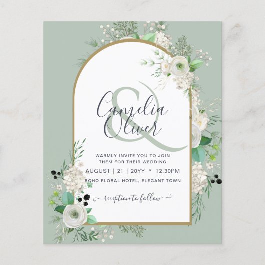 最低の予算ホワイトローゼウディングカンスアーチ チラシ (正面)