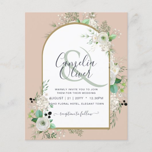 最低の予算ホワイトローゼウディングカンスアーチ チラシ (正面)