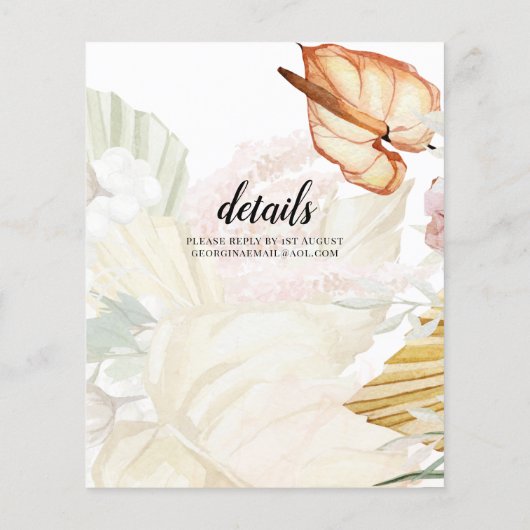 最低予算の熱帯パンパスグラスはっきりした結婚ズ チラシ