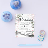 最低予算の素朴山々の結婚式の招待フライ チラシ (シングル)