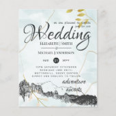 最低予算の素朴山の結婚式の招待 チラシ (正面)