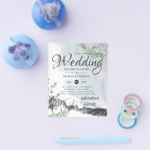 最低予算の素朴山の結婚式の招待 チラシ (シングル)