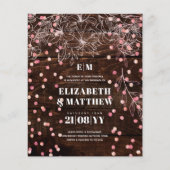 最低予算の結婚チラシ素朴ロセゴールド チラシ (正面)