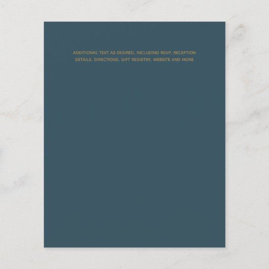 最低予算ピーコックティール（緑がかった色）フローラ結婚式の招待 (裏面)