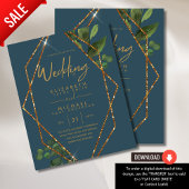 最低予算ピーコックティール（緑がかった色）フローラ結婚式の招待