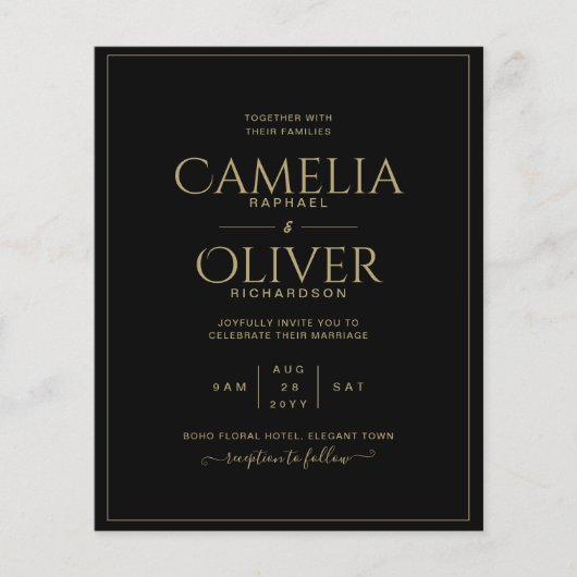 最低予算モダンのエレガントクラシック文字のみ チラシ (正面)