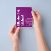 最低予算モダン文字はっきりした結婚式招待状 チラシ (手)