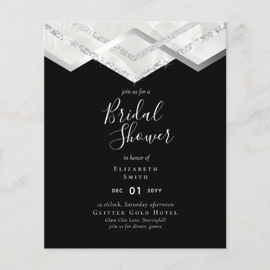 最低予算結婚ズフライヤー招待状グラムデコシック (正面)