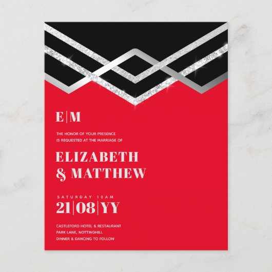 最低予算結婚ズフライヤー招待状グラムデコシック チラシ (正面)