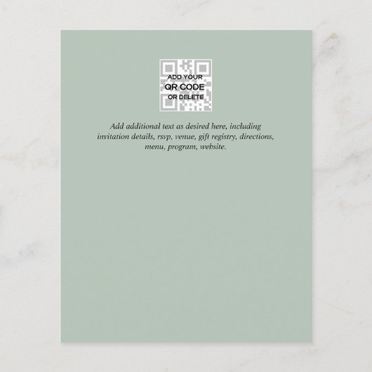 最低予算結婚式招待状グリーンフレームF チラシ (裏面)