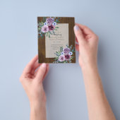 最低予算結婚式招待状プラムフローラ チラシ (手)