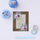 最低予算結婚式招待状プラムフローラ チラシ (シングル)