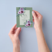 最低予算結婚式招待状プラムフローラ チラシ (手)