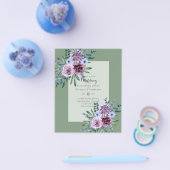 最低予算結婚式招待状プラムフローラ チラシ (シングル)