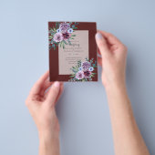 最低予算結婚式招待状プラムフローラ チラシ (手)