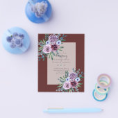 最低予算結婚式招待状プラムフローラ チラシ (シングル)