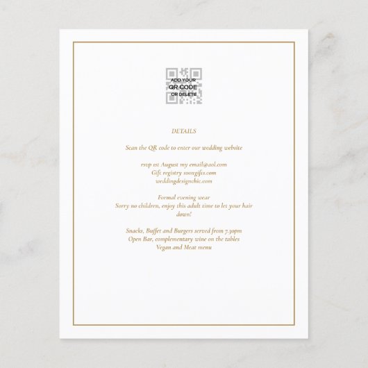 最低予算金ゴールド文字スクリプエレガントト チラシ (裏面)