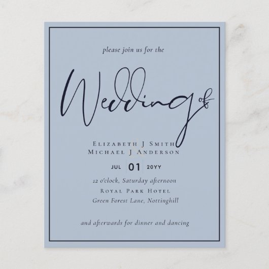 最低価格のダスティブルー結婚ズ チラシ (正面)