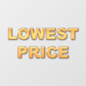 最低価格ストアフロントの看板ウィンドウにしがみつく ウィンドウサイン (シート)