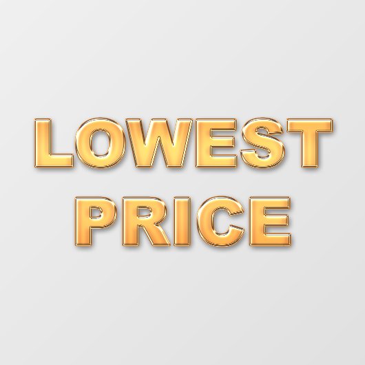 最低価格ストアフロントの看板ウィンドウにしがみつく ウィンドウサイン (シート)