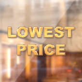 最低価格ストアフロントの看板ウィンドウにしがみつく ウィンドウサイン (シート2)