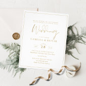 最低価格結婚式招待状クラシック白金ゴールド チラシ