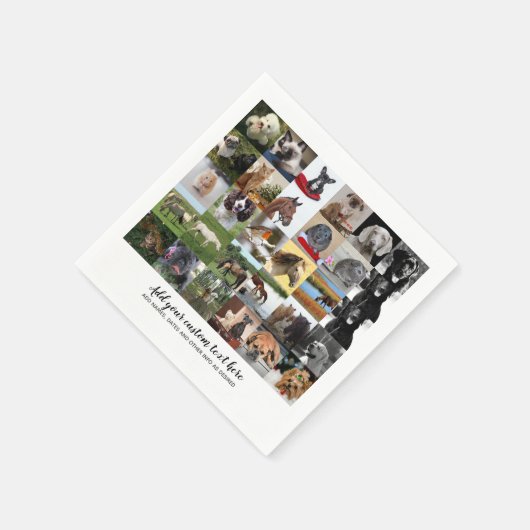 最低価格!35 x PHOTOSコラージュとカスタム文字 スタンダードカクテルナプキン (角)