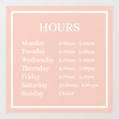 最低営業時間 ピンク ウィンドウ クリング ウィンドウサイン (シート)