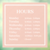 最低営業時間 ピンク ウィンドウ クリング ウィンドウサイン (シート3)