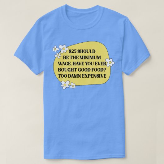最低賃金を上げる Tシャツ (デザイン正面)