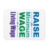 最低賃金を生活賃金に上げる マグネット (横)