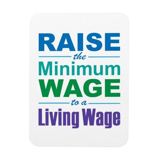 最低賃金を生活賃金に上げる マグネット (縦)