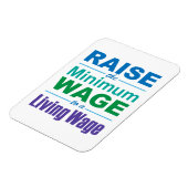 最低賃金を生活賃金に上げる マグネット (左側)