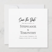 最低限のセーブ・ザ・デートQRコード　ブラック＆ホワイトウェディング 招待状 (正面)