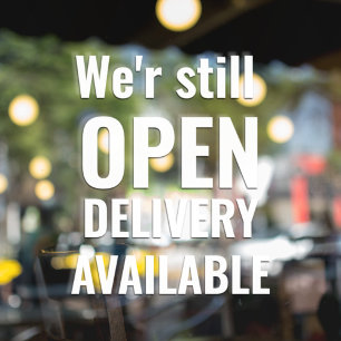 最低限の営業中 ウィンドウサイン