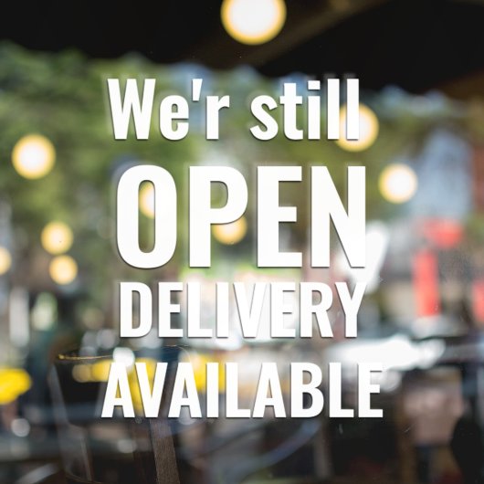 最低限の営業中 ウィンドウサイン