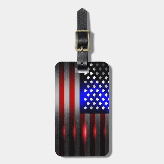 最先端のレーザーによって切られる米国旗1 ラゲッジタグ (正面縦)