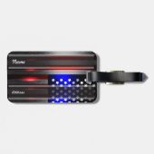 最先端のレーザーによって切られる米国旗1 ラゲッジタグ (裏面横)