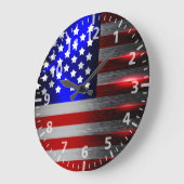 最先端のレーザーによって切られる米国旗1 ラージ壁時計 (傾斜)